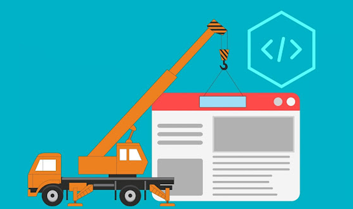 crane holding a webpage